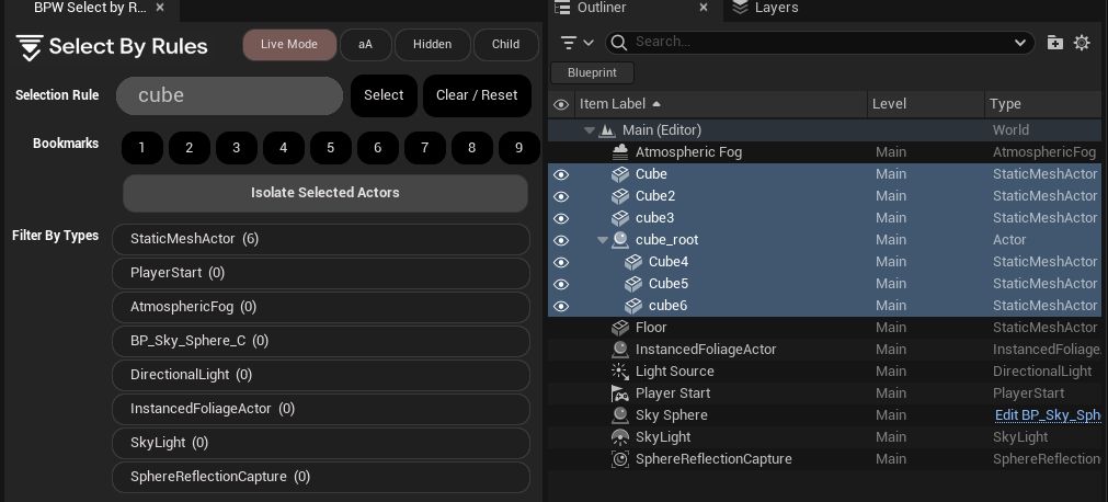 Vue 3D avec Select By Rules
